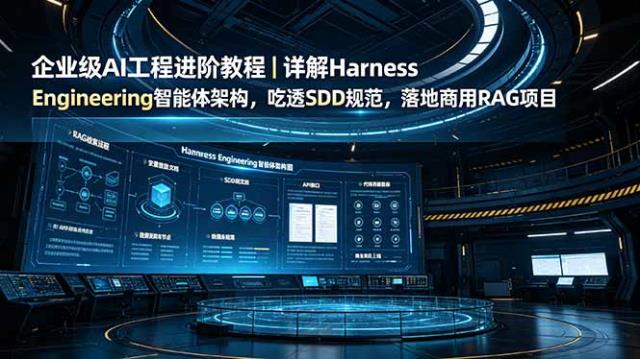 企业级AI工程进阶教程｜详解Harness Engineering智能体架构，吃透SDD规范，落地商用RAG项目