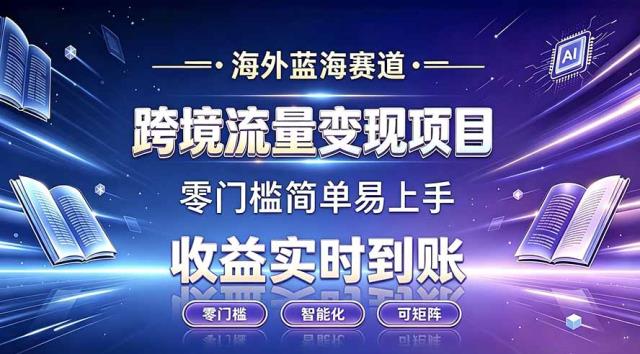 海外蓝海赛道  跨境流量变现项目  收益实时到账  零门槛简单易上手