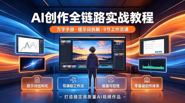 AI创作全链路实战教程｜万字手册·提示词拆解·9节工作流课，打造稳定高质量AI视频作品
