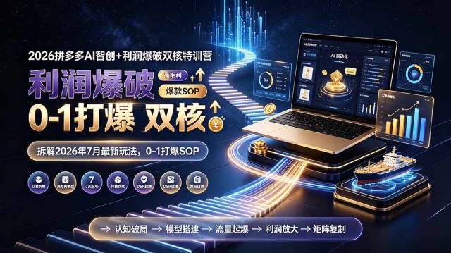 2026拼多多AI智创利润爆破双核特训营-拆解2026年7月最新玩法，0-1打爆SOP