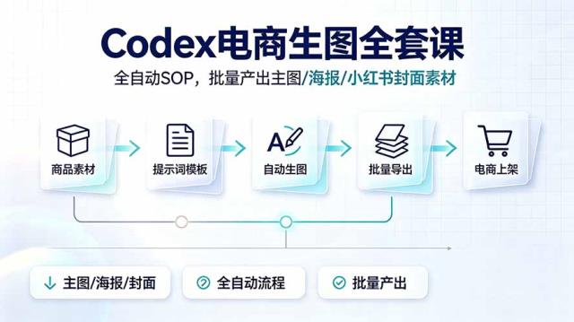 Codex电商生图全套课｜全自动SOP，批量产出主图_海报_小红书封面素材