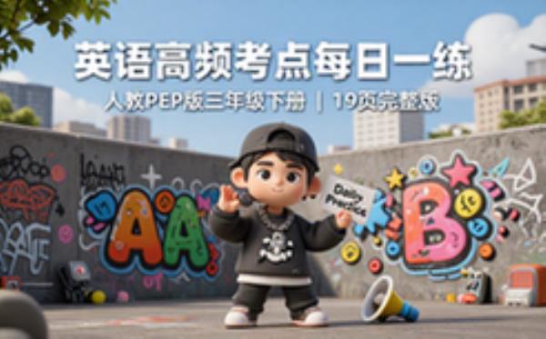 人教PEP版三年级下册英语高频考点每日一练19页高清完整版