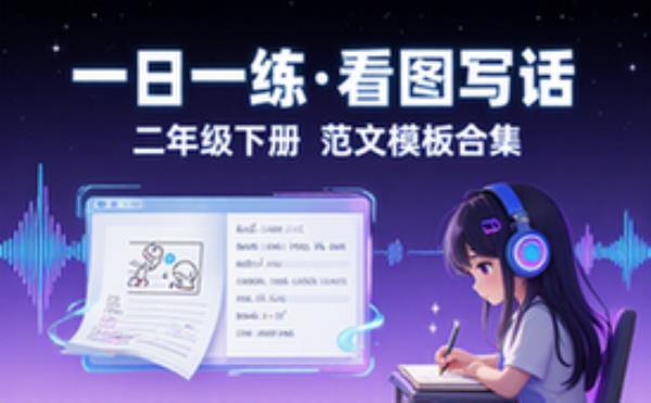 二年级下册语文看图写话每日一练含范文模板合集