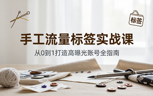 手工赛道账号流量标签打造全方位运营实战课
