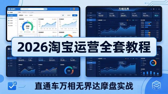 2026淘宝运营全套教程(更新7月)，直通车万相无界达摩盘实战，从基础到进阶提升流量转化