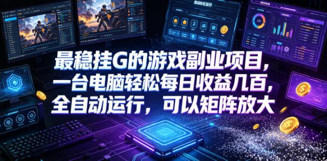 低成本网游挂机项目，单号保底日入100左右，可矩阵放大！合法合规！