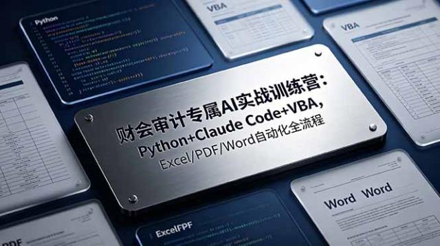 财会审计专属 AI实战训练营-更新：PythonClaude CodeVBA，Excel_PDF_Word自动化全流程
