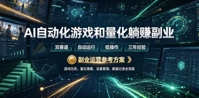 AI全自动游戏和量化躺赚副业：日入几百，稳定运行三年的项目！