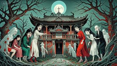 半夜床边现白影，诡异敲声吓破胆，诡异白衣人不眨眼
