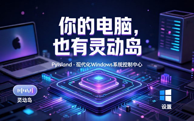 Windows也能拥有桌面灵动岛！现代化的系统控制中心，让你的电脑多个黑刘海，PyIsland