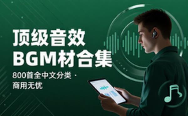 800_首顶级可商用音效BGM素材合集！全中文分类，精选素材