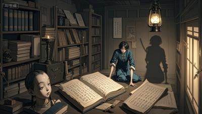寒夜独行遇白影，火把熄灭惊魂夜
