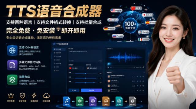 最新TTS配音，支持批量，支持文件格式转换，功能超多