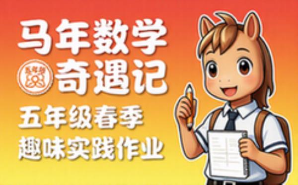 春季五年级数学寒假特色实践作业马年主题趣味任务