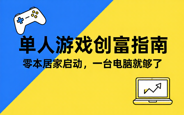 居家小游戏创业项目单人电脑低成本运营教程