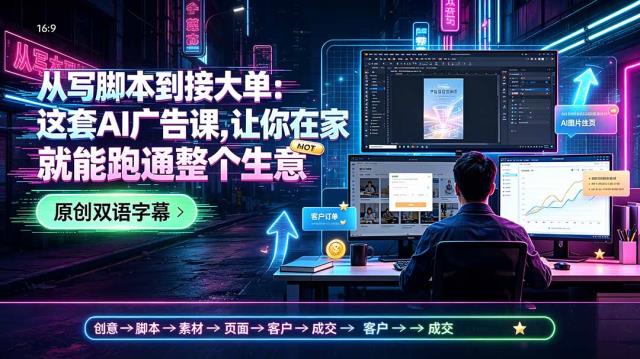 从写脚本到接大单：这套AI广告课，让你在家就能跑通整个生意【原创双语字幕】