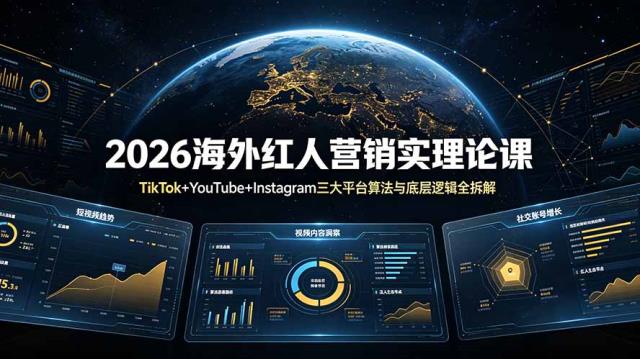2026海外红人营销实理论课：TikTokYouTubeInstagram三大平台算法与底层逻辑全拆解