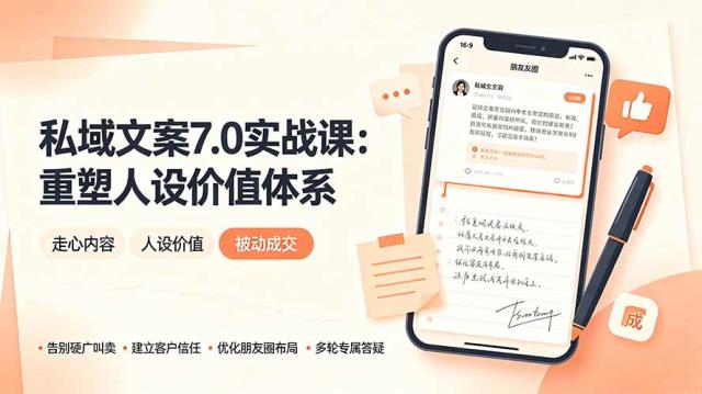 私域文案实战课7_0：重塑人设价值体系｜-告别硬广推销×走心内容×自我价值塑造，实现被动成交