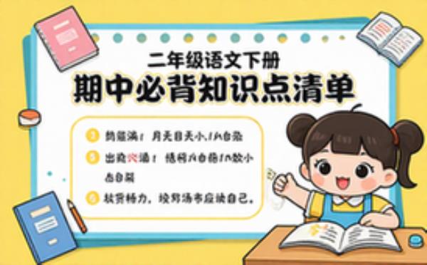 二年级语文下册期中必背知识点汇总清单-小学生适用
