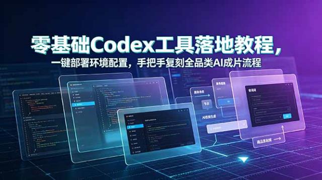 零基础Codex工具落地教程，一键部署环境配置，手把手复刻全品类AI成片流程
