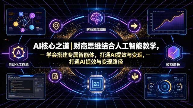 AI核心之道｜财商思维结合人工智能教学，学会搭建专属智能体，打通AI提效与变现路径