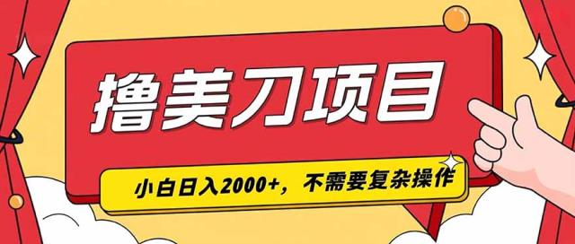 撸美刀，单日收入2000，小白可做