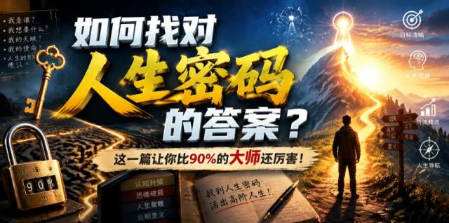 付费文章：如何找对人生密码的答案？这一篇让你比90_的大师还厉害！