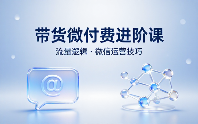 带货微付费进阶课详解流量逻辑与微信运营技巧