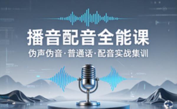 播音主持课程伪声伪音声音教学习普通话培训配音实用教程视频网课