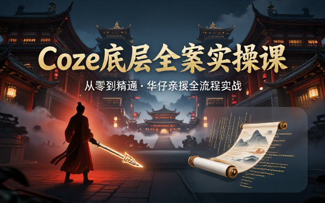 华仔Coze底层全案实操课程：从零到精通的全流程实战教学