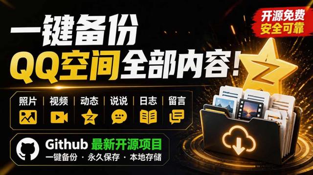 一键将你QQ空间全部内容备份下来！照片 _ 视频 _动态信息全存本地，Github最新开源项目 QzoneArchive
