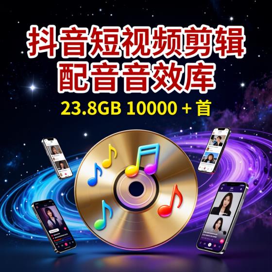 抖音短视频剪辑配音音效库适用创作者23.8GB资源包