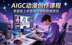 AIGC动漫创作课程-零基础人群-蓝海项目-上手短视频-线上课程