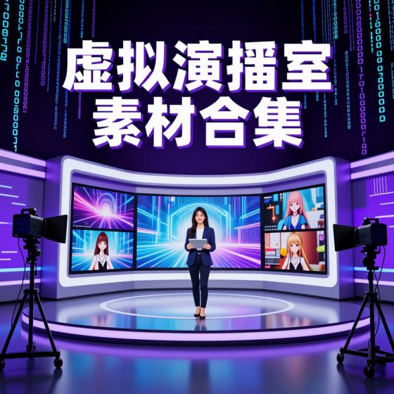 虚拟演播室素材合集-视频图片适用创作者装饰用