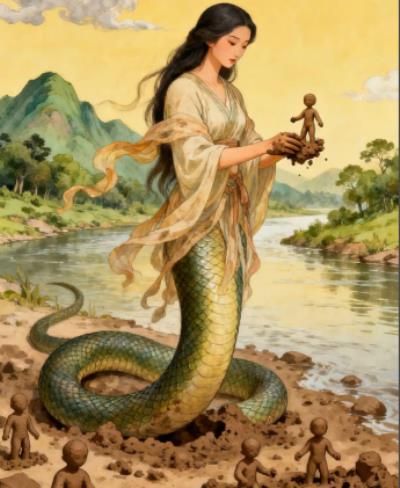 女娲造人的创世传奇与文明密码