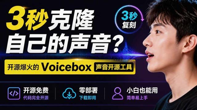 3秒克隆自己的声音？开源爆火的Voicebox声音开源工具，实测体验超好，零部署小白也能直接用