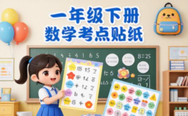一年级下册数学早晚背诵习题低年级适用考点贴纸资料
