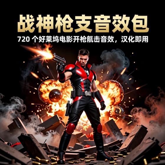 战神SFX枪支音效包-游戏开发者-720个汉化好莱坞开枪音效-即用资料