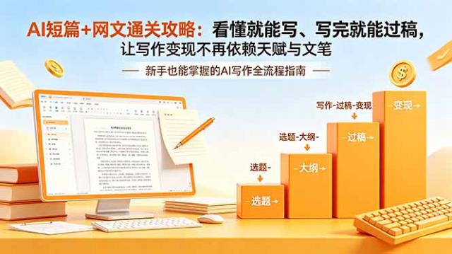 AI短篇网文通关攻略-更新：看懂就能写、写完就能过稿，让写作变现不再依赖天赋与文笔