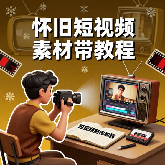 怀旧风格短视频素材教程适用创作者附带制作方法资料