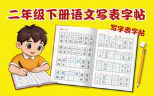 二年级下册语文写字表字帖-小学生规范书写日常练习资料