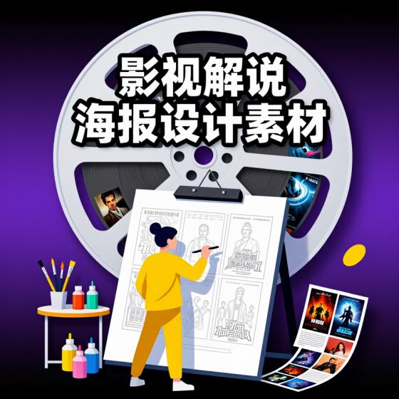 影视解说封面海报设计模板素材-设计师适用-可商用