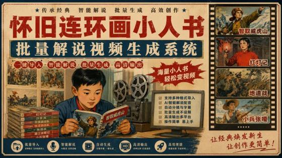 怀旧连环画批量解说视频系统