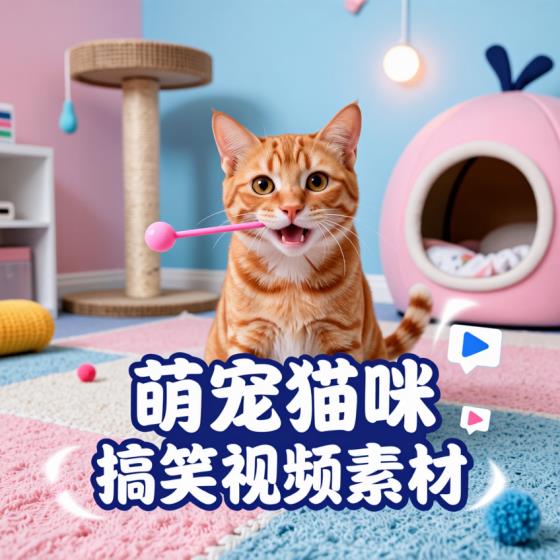 萌宠猫咪短视频素材-爱猫人士适用-可爱搞笑日常合集