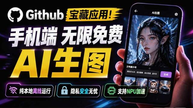Github宝藏应用！手机端无限免费AI生图，纯本地离线运行，支持NPU加速斩获3_1kstars，local-dream