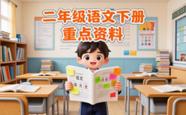 二年级下册语文重点归纳彩色一课一贴资料