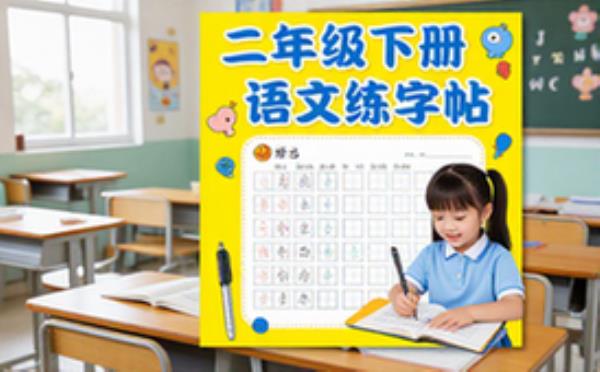 二年级下册语文同步练字帖学生适用生字练习规范书写文档