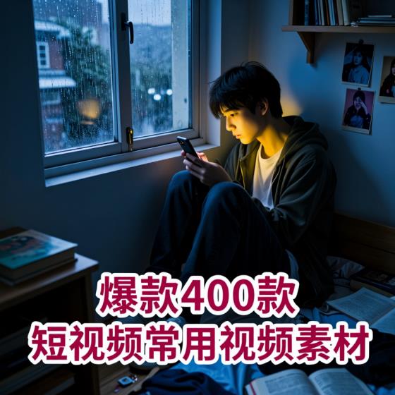 爆款短视频素材400款合集-抖音用户-治愈伤感情感-无水印-视频