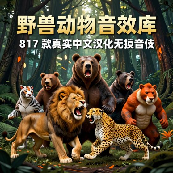 野兽动物音效包-音效爱好者-817款中文汉化-无损逼真-音效库