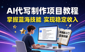 AI代写制作教程-零基础人群-蓝海技能-稳增收入-虚拟资料